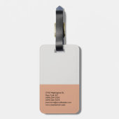 Platinum Gray Trendy Modern Minimalist Bagagelabel (Achterkant verticaal)