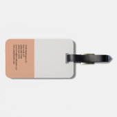 Platinum Gray Trendy Modern Minimalist Bagagelabel (Achterkant horizontaal)