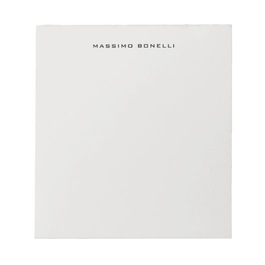 Platinum Grey Minimalist Plain Legible Modern Notitieblok (Voorkant)