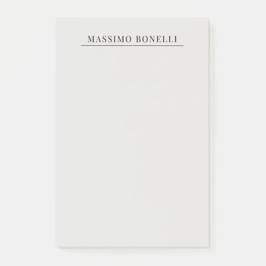 Platinum Grey Minimalist Plain Modern Own Name Post-it® Notes (Voorkant)