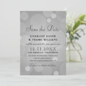 Platinum grijs elegante bruiloft save the date (Staand voorkant)