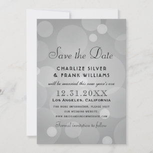 Platinum grijs elegante bruiloft save the date