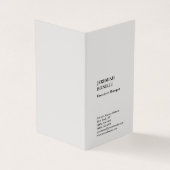 Platinum grijs minimalistisch modern hoog geperste visitekaartjes (Buitenkant)
