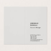 Platinum grijs minimalistisch modern hoog geperste visitekaartjes (Buitenkant ongevouwen)
