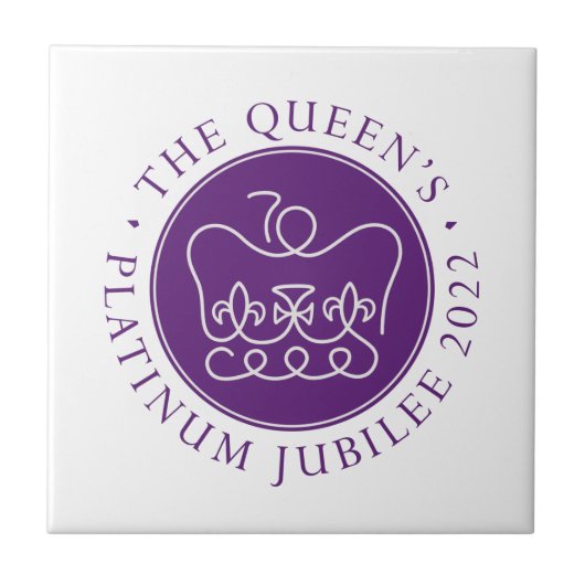 Platinum Jubilee Ceramic Tile van koningin Tegeltje (Voorkant)