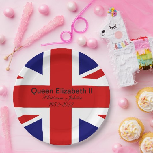 Platinum Jubilee. Papieren Bordje (Feest)
