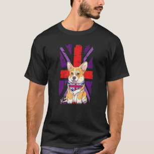 Platinum Jubileum Corgi Puppy 2022 & Union Jack Vo T-shirt