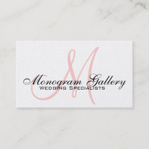 Platinum Pink Black Monogram Visitekaartje