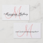 Platinum Pink Black Monogram Visitekaartje (Voorkant / Achterkant)