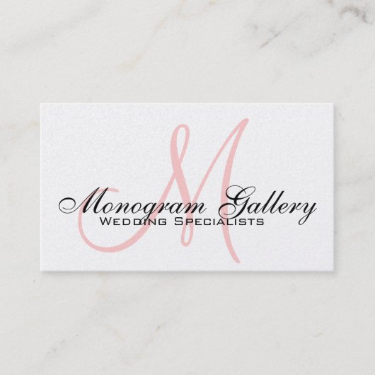 Platinum Pink Black Monogram Visitekaartje (Voorkant)