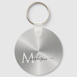 Platinum Radial Metallic Script Name Sleutelhanger