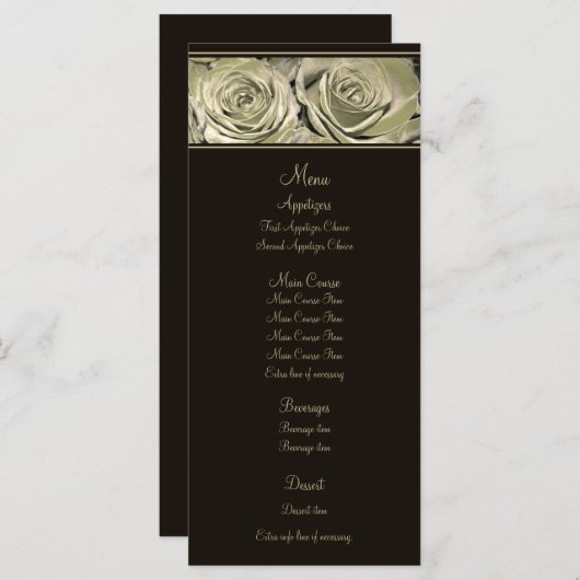 Platinum Roos Wedding Menu (Voorkant / Achterkant)