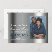 Platinum Save the Date Announcement Briefkaart (Voorkant / Achterkant)
