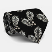 Platinum Silver Holly Stropdas met kerstmis (Opgerold)