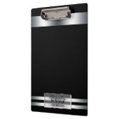 Platinum Silver Shine Elegant Glam Gepersonaliseer Klembord (Links)