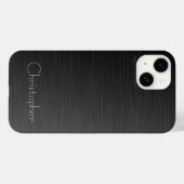 Platinum zwart zilver roestvrij staal Print 15 Case-Mate iPhone Case (Achterkant (horizontaal))