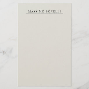 Platinumgrijs Minimalistisch Eenvoudig Modern Eige Briefpapier