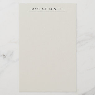 Platinumgrijs Minimalistisch Eenvoudig Modern Eige Briefpapier