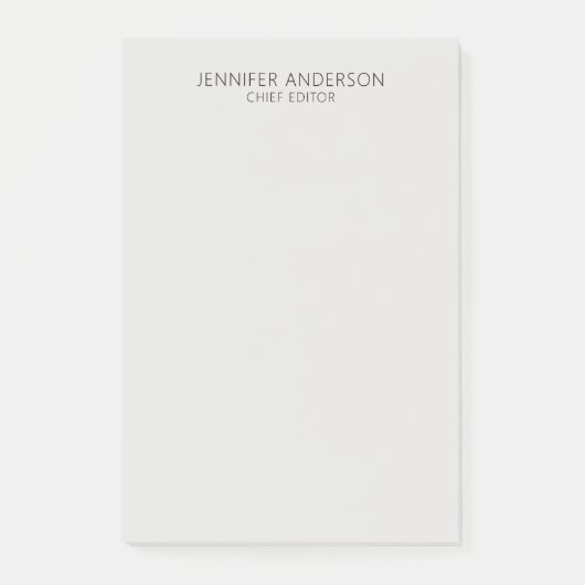 Platinumgrijs Professioneel Modern Sober Minimalis Post-it® Notes (Voorkant)