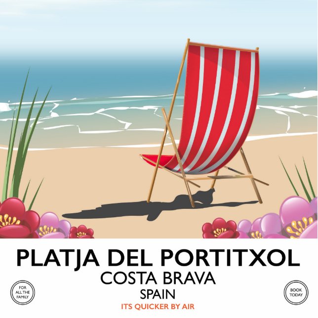 Platja del Portitxol, Costa Brava, Spanje Fotobeeldje Sleutelhanger (Voorkant)