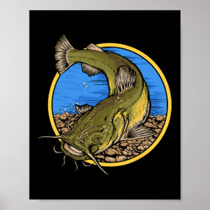 Platkopmeerval vissen poster