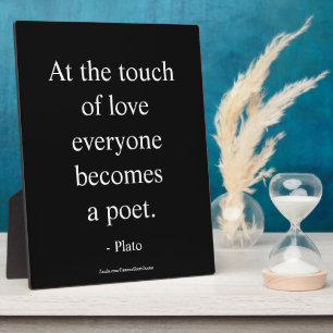 Plato citaat; De Aanraking Van Liefde Fotoplaat