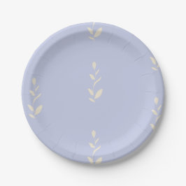 Plato de papel con diseño floral, color lavanda. papieren bordje