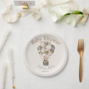 Plato De Papel Teddybeer Baby shower Boy español Papieren Bordje