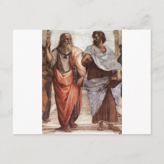 Plato en Aristoteles Briefkaart (Voorkant)