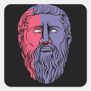 Plato Philosopher Portrait Vierkante Sticker