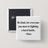 Plato Quote 1a Vierkante Button 5,1 Cm (Voorkant /achterkant)