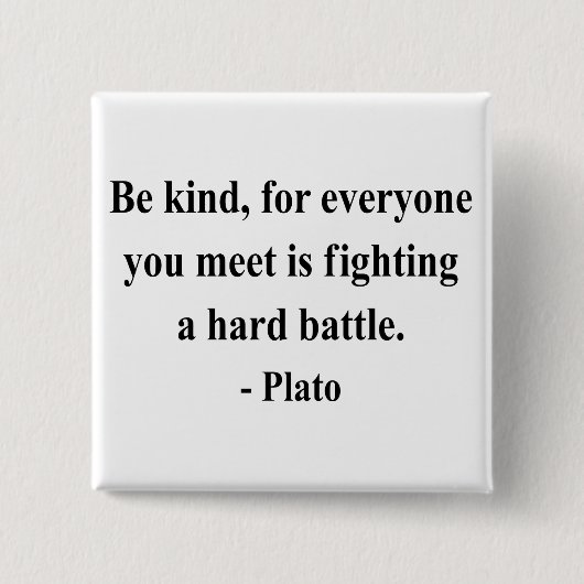Plato Quote 1a Vierkante Button 5,1 Cm (Voorkant)