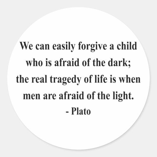 Plato Quote 5a Ronde Sticker (Voorkant)