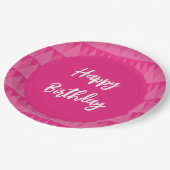 Plato rosa texto editable papieren bordje (Gekanteld)