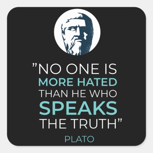 Plato Truth Philosophy Quote Vierkante Sticker (Voorkant)