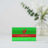 Platoping Red Eagle on green metallic look-effect Visitekaartje (Staand voorkant)
