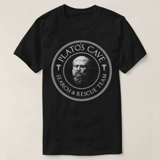 Plato's Cave Search & Rescue team Philosophy T-shirt (Design voorkant)