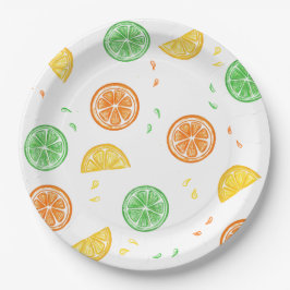 Platos de papel motivos cítricos papieren bordje
