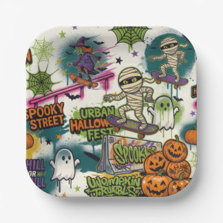 platos urban halloween papieren bordje