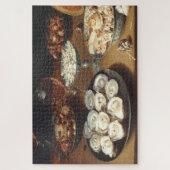 Plats avec huîtres... Puzzle flamand Art Jigsaw (Vertical)