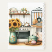 Plats de cuisine rétro et tournesols (Dos)