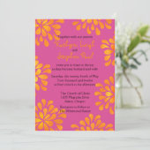 Plats roses et orange - faire-part de mariage (Debout devant)