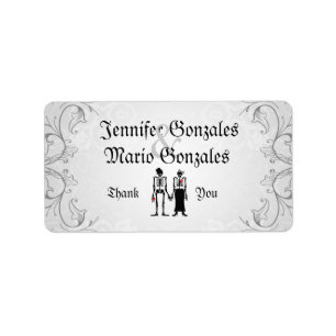 Plats vintages & Skeletos Étiquette de adresse