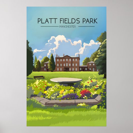 Platt Fields Park Manchester Reisposter Poster (Voorkant)