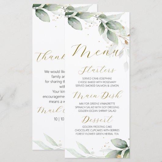 Platt menu (Voorkant / Achterkant)