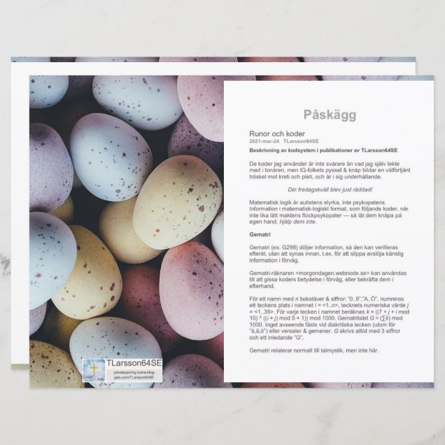 Platta pappersark — Blad • Påskägg (Voorkant / Achterkant)