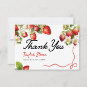 Platte aardbei dank u kaart (Voorkant)