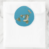 Platte Aarde Azimuthal Equidistant Kaart Stickers (Tas)