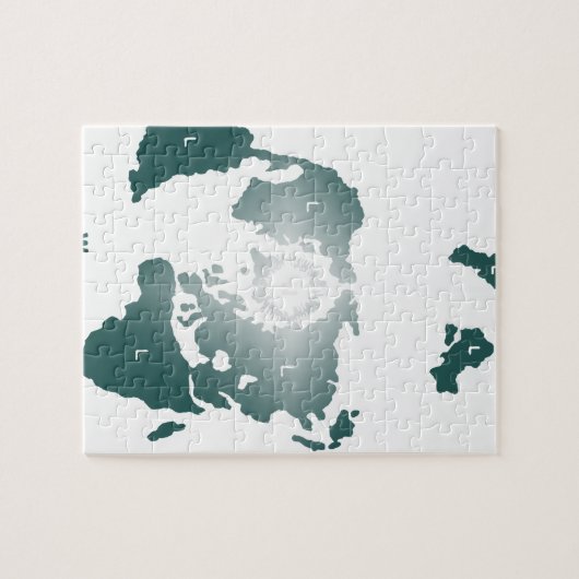 Platte aardenkaart, Azimuthal Equidistant Map Zete Legpuzzel (Horizontaal)