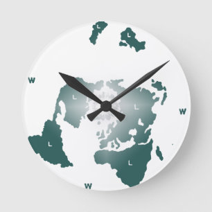 Platte aardenkaart, Azimuthal Equidistant Map Zete Ronde Klok